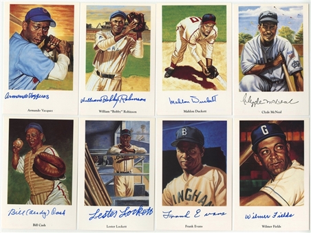 Lot of (14) Autographed Negro League Post Card Collection (Beckett PreCert)